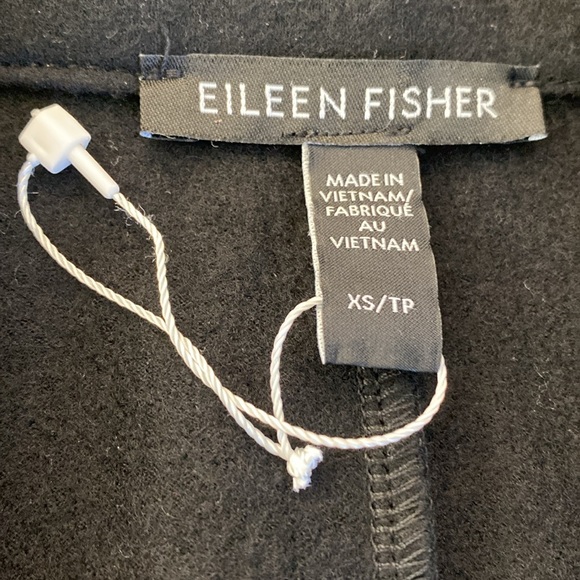 Eileen Fisher Boiled Wool Jersey Long Blazer women’s size xs black - Picture 10 of 13